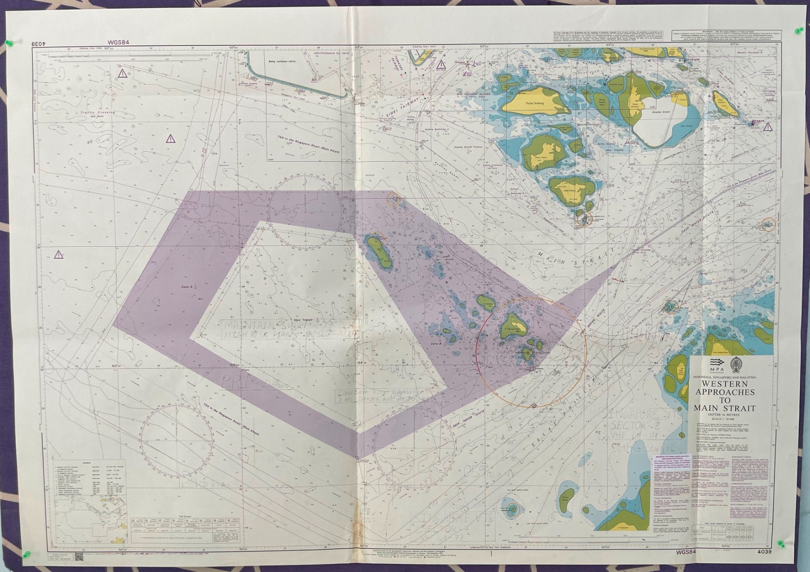 Admiralty 4039 Indonesia Singapore & Malasia Western Approaches Main Strait Map