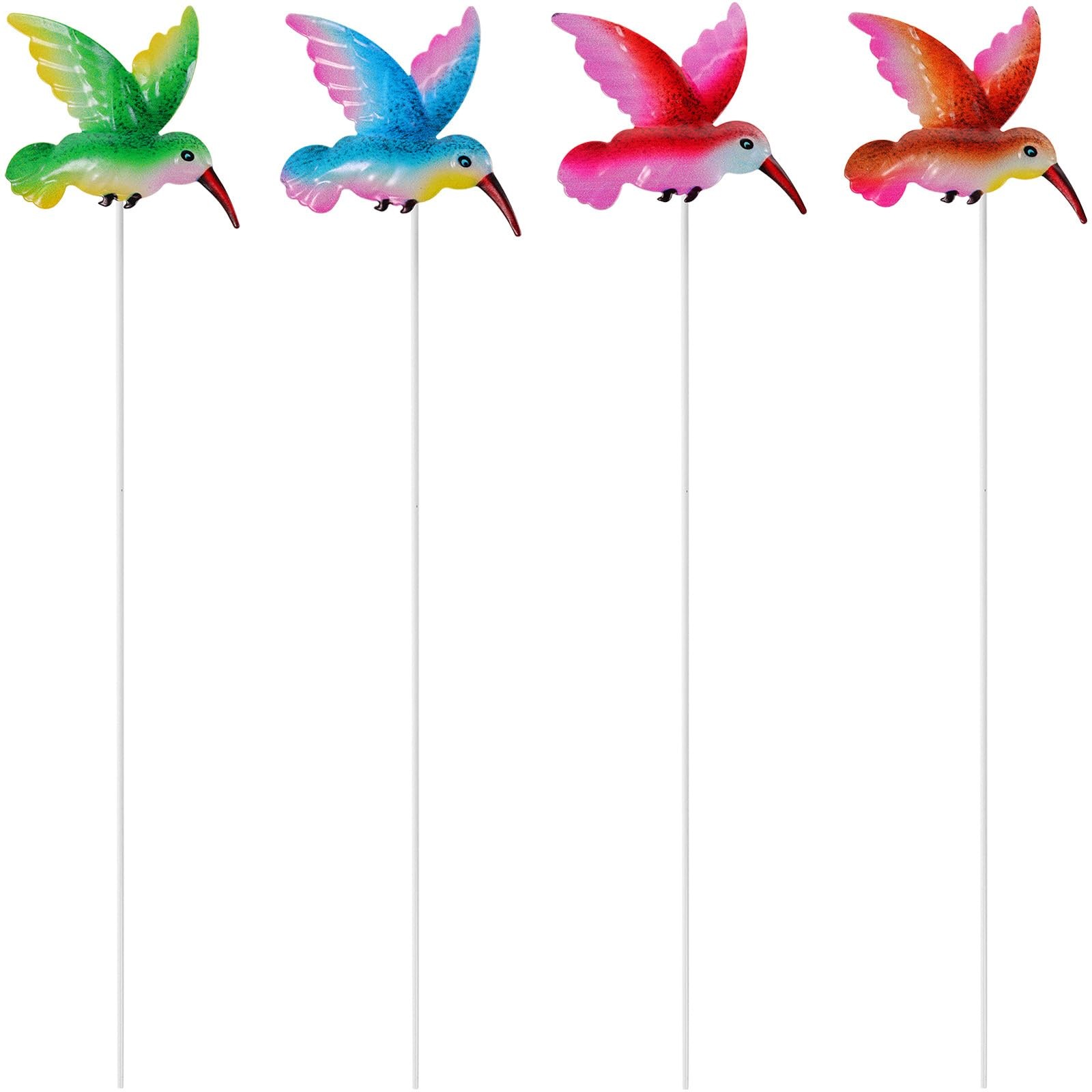Hummingbird Garden Stake Metal Decorative Outdoor Lawn Art 3.12 Inch Realisti...