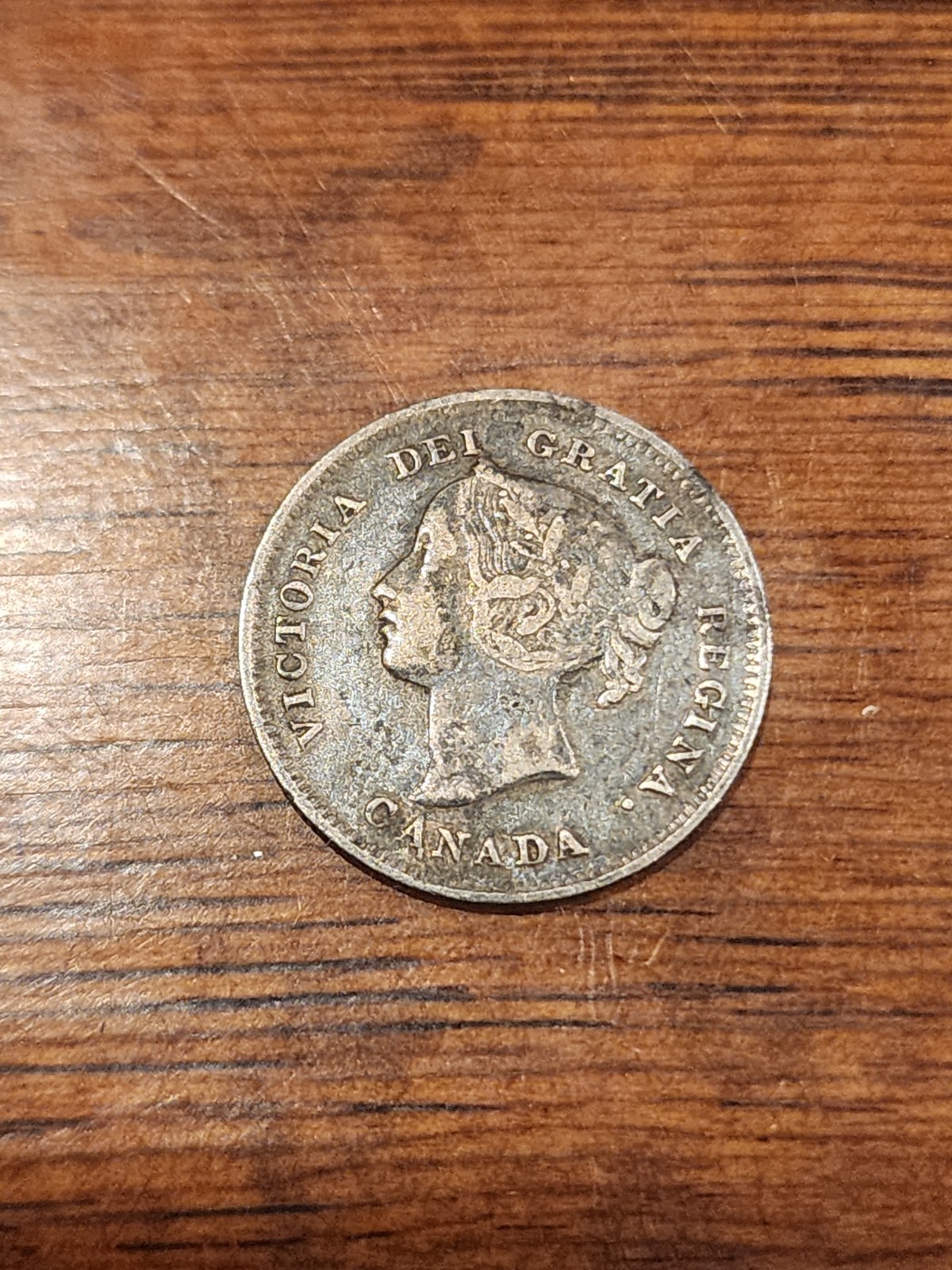 1897 Canada 5 Cents Narrow 8 Silver Coin