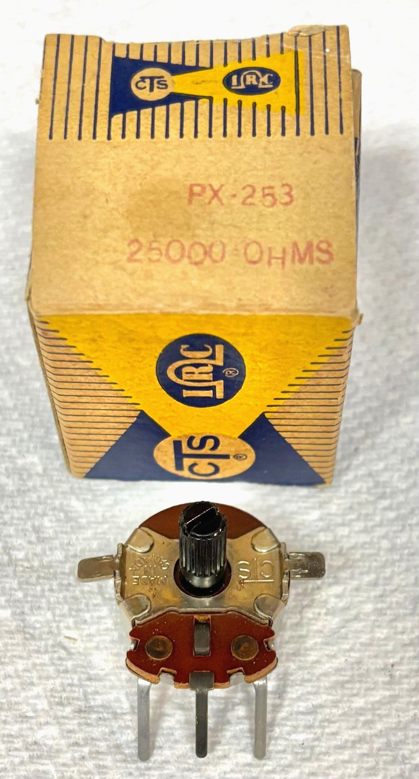 CTS/IRC Type PX-253, 25K ohms Potentiometer  NOS/NIB