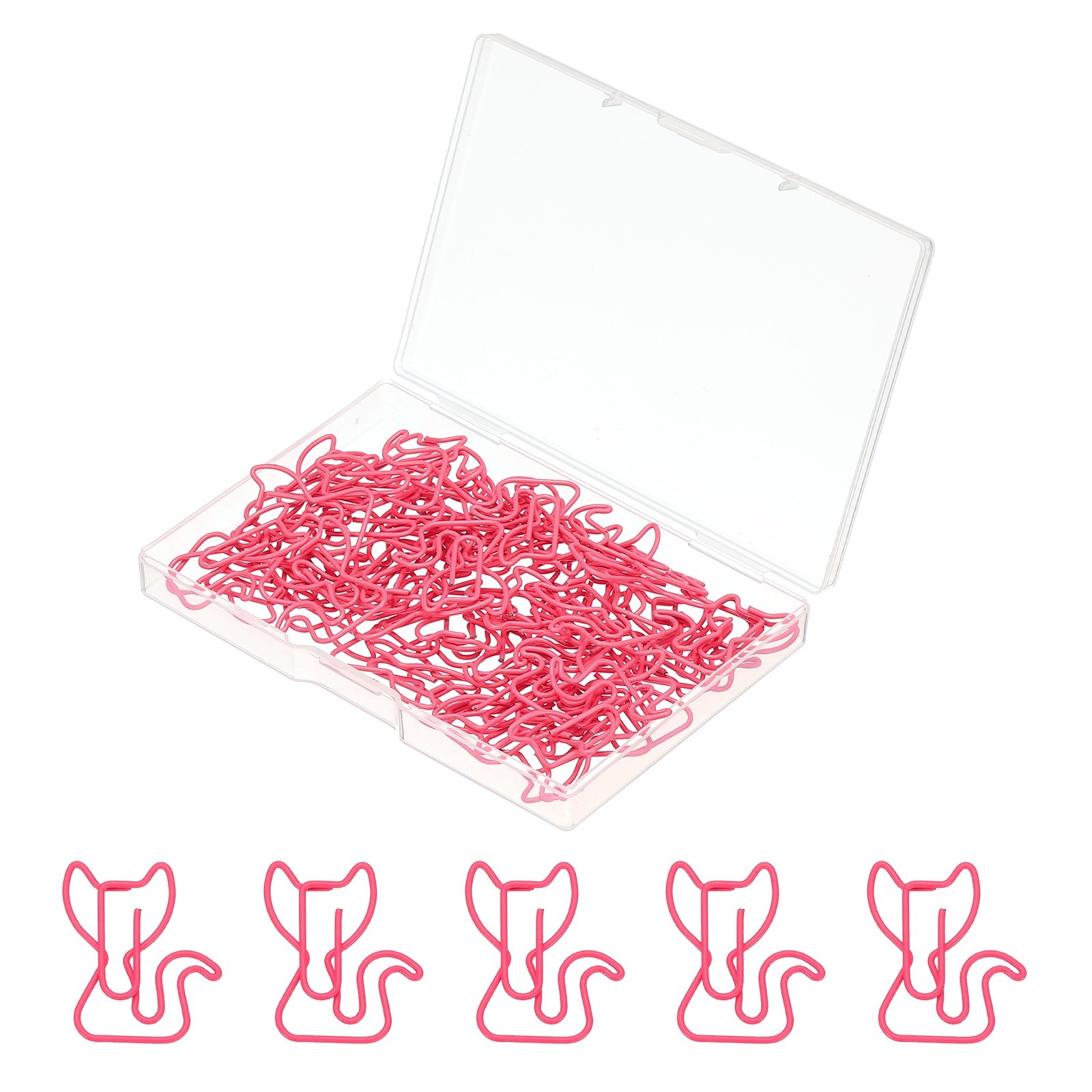 50 Pieces Cat Shaped Staples, Small and Cute Staples, 31mm, Pink