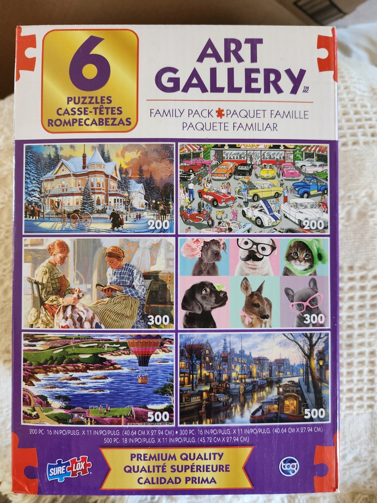 NEW TCG Art Gallery 6-Pack Family Puzzles Sure-Lox Unopened Puzzles