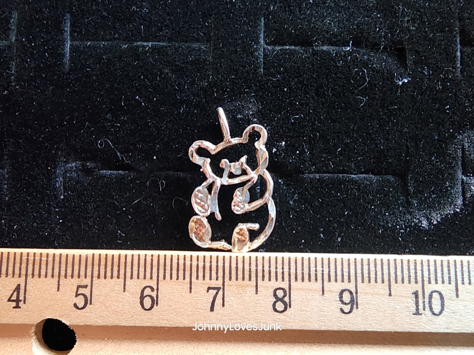 Vintage Sterling Silver Teddy Bear Bracelet/Necklace Charm/Pendant Tested+