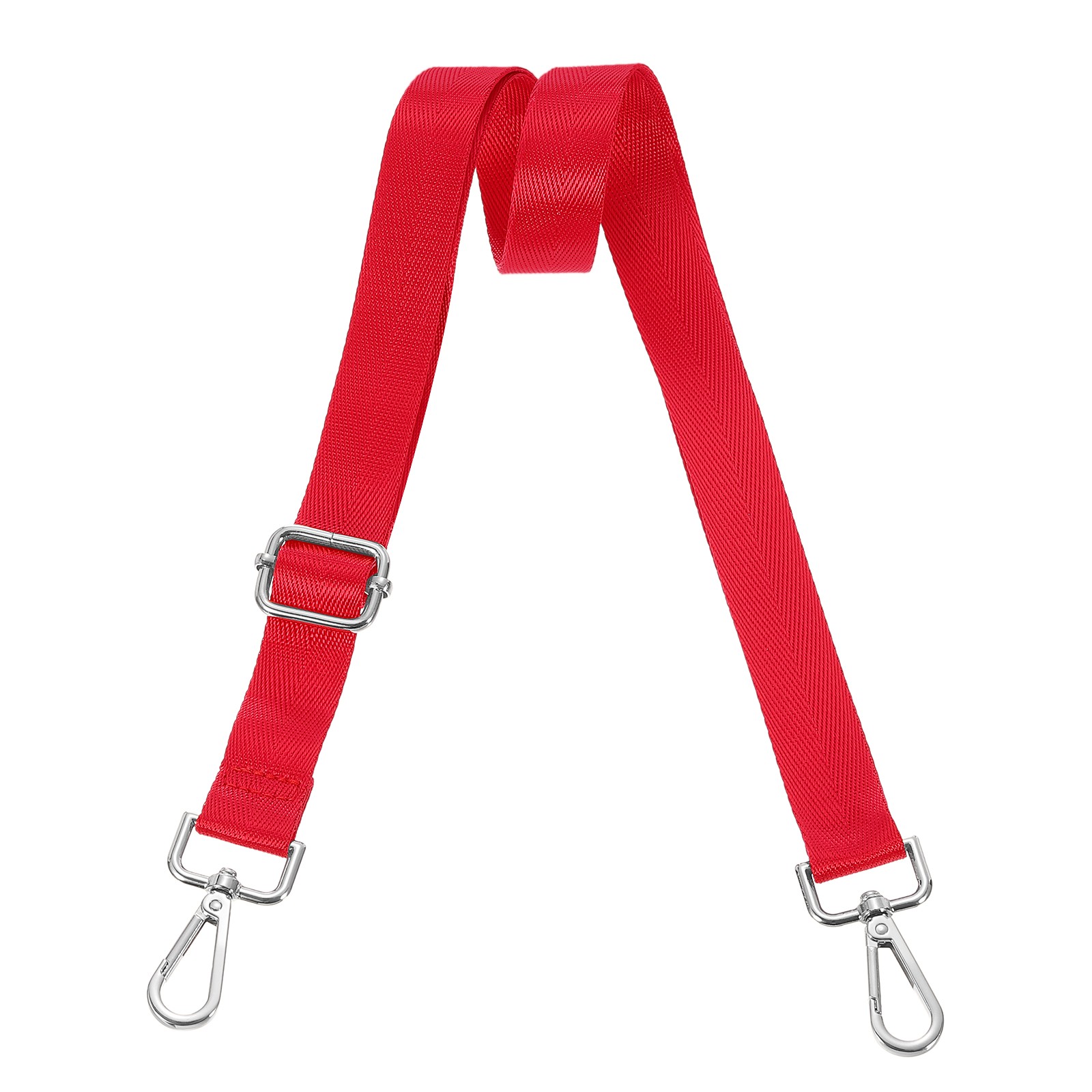 2.5cm Wide Shoulder Strap, Red, Silver Pull Core Buckle