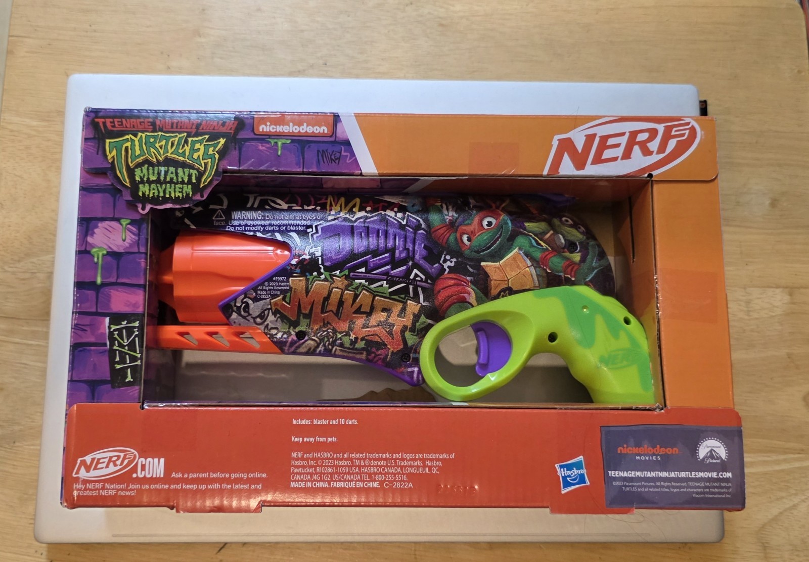 NERF Teenage Mutant Ninja Turtles Blaster With 10 Elite Darts NIB TMNT Graphics
