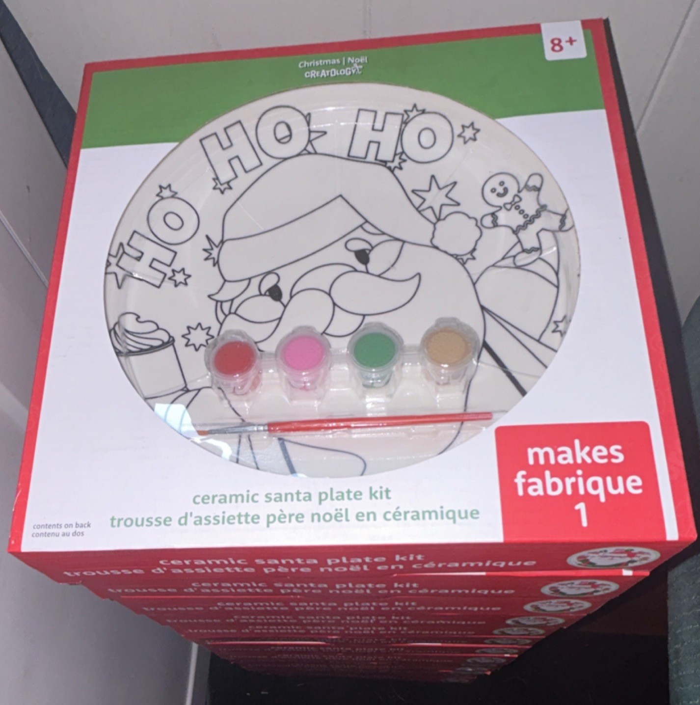 (13) Creatology Ceramic Santa Plate Kit Christmas Kid Holiday Craft Set w/Paints