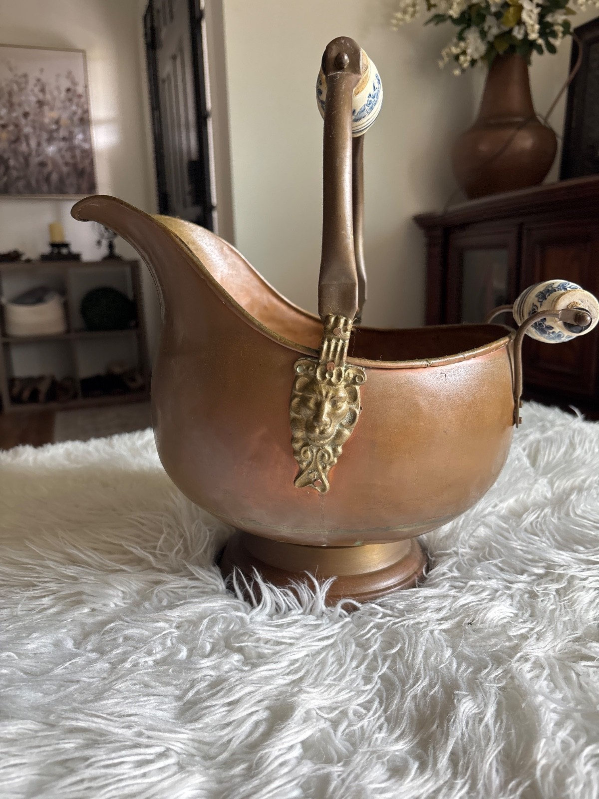 Victorian Copper Kettle Collectible Home Decor