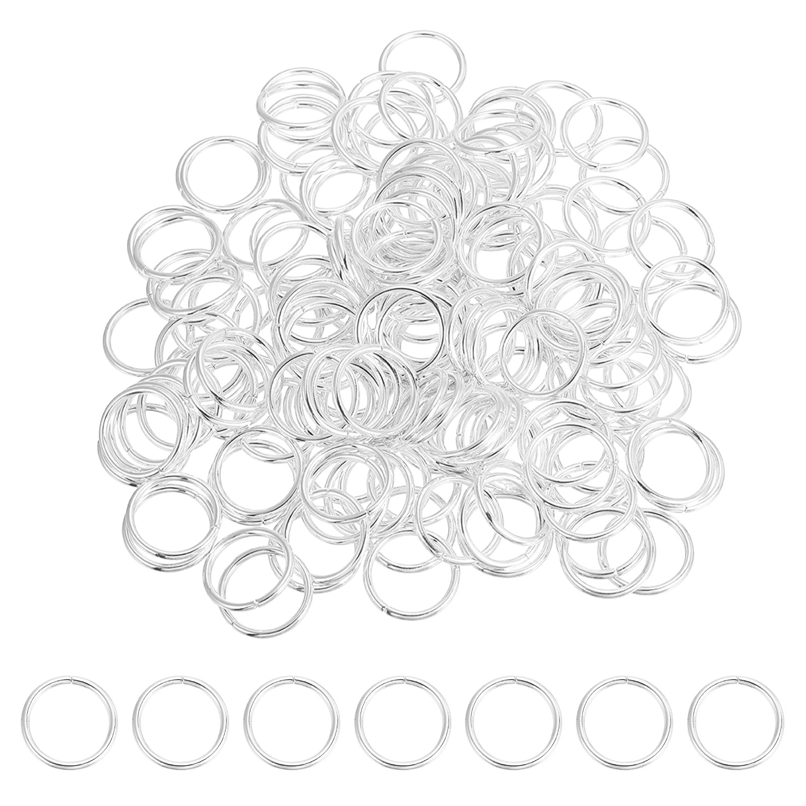 200 Pcs Open Jump Rings, 20mm Split Metal Ring 2mm Thick Connect, Silver
