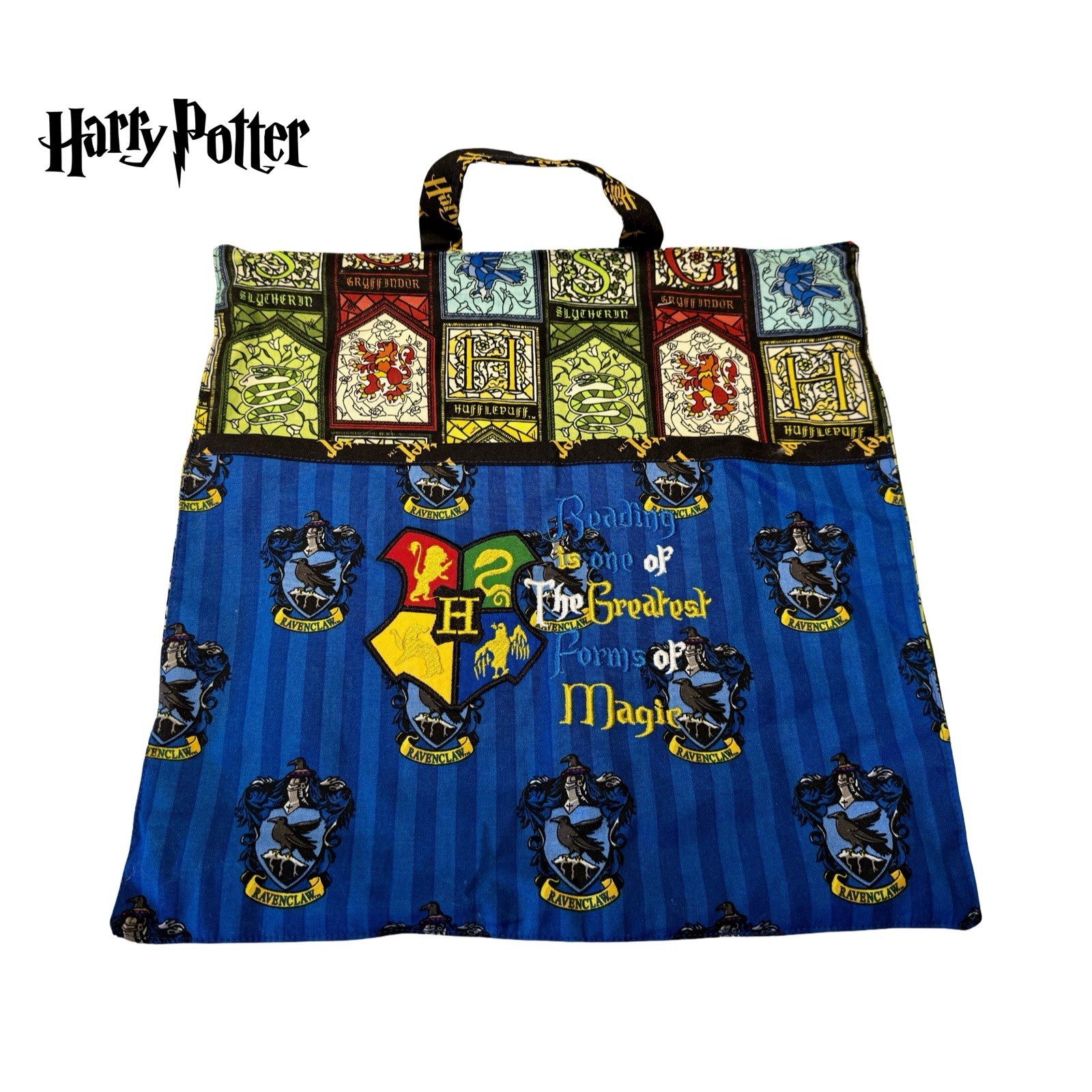 Harry Potter Handmade Tote Book Bag Hogwarts Houses Ravenclaw Gryffindor