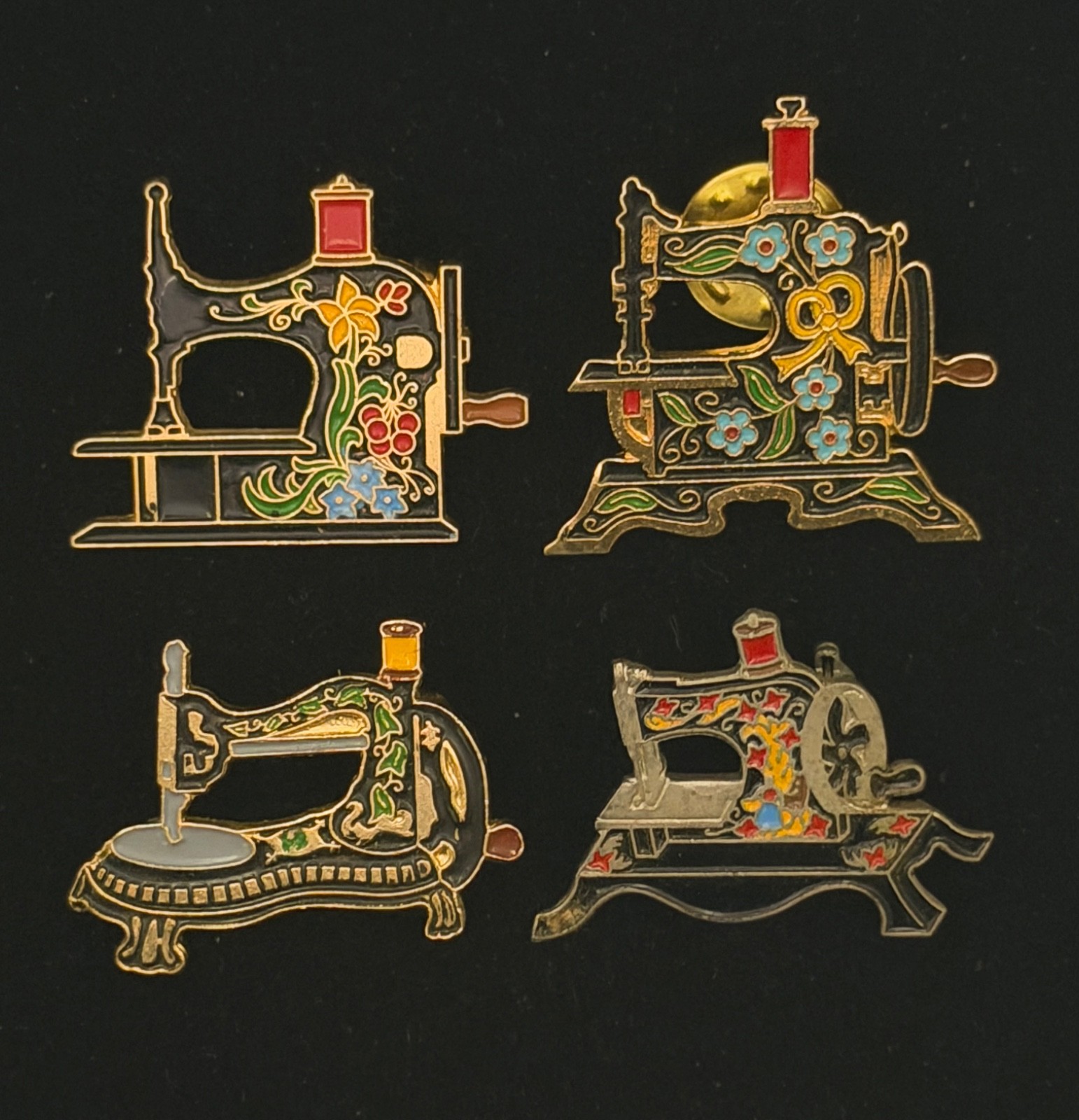 Vintage Clotilde Sewing Machine Pins Lot 4 Jones 1879 Toy 1910 German 1905