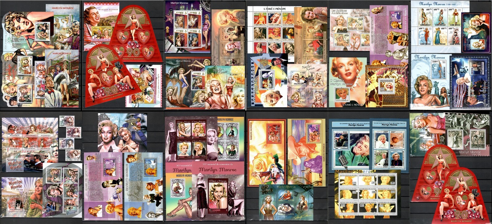 MARILYN MONROE stamp collection (2003-2016) - 84 s/s MNH #CNA435