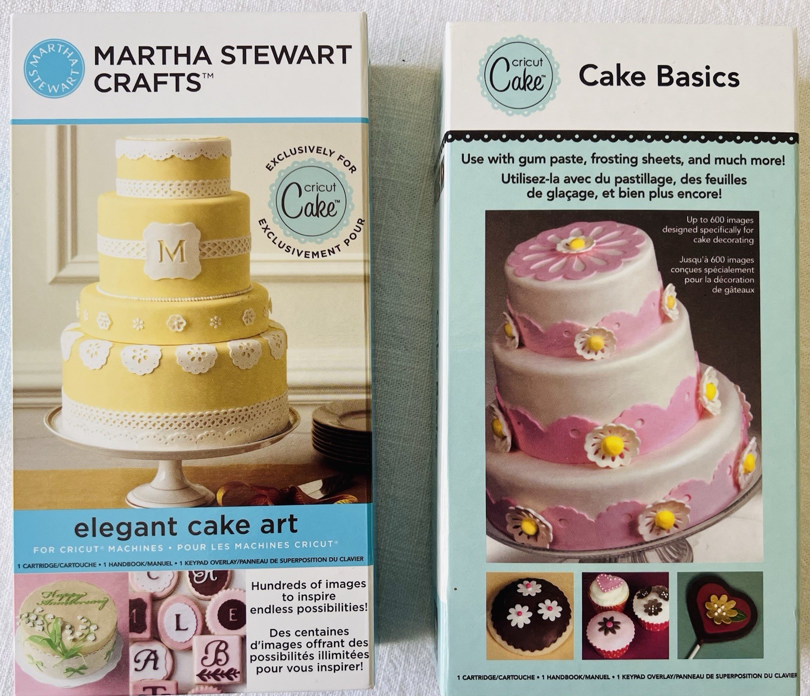 2- Cricut Cartridge Martha Stewart Crafts Elegant Cake Art & Cake Basics