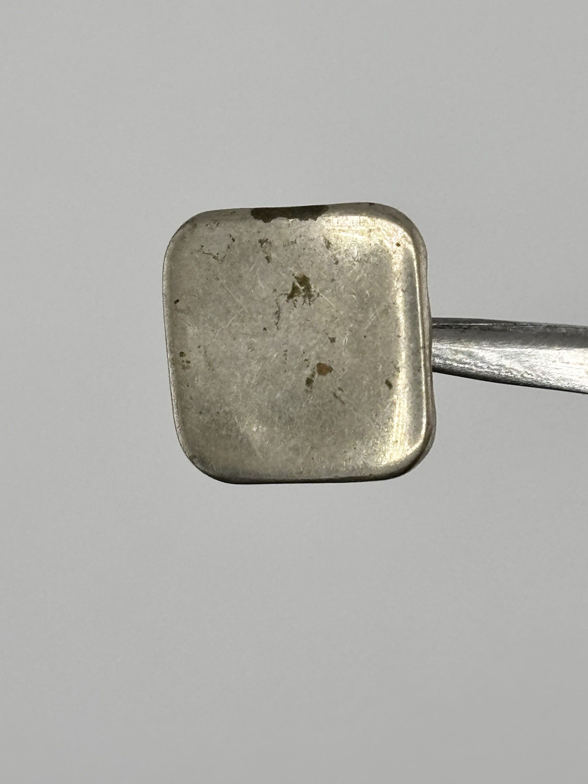 Antique Silver Tone Square Button 1cm Vintage Sewing Craft Uniform Button