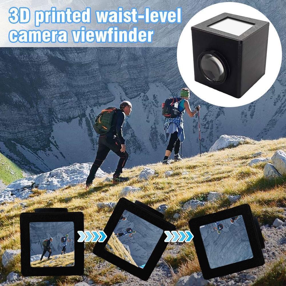 3D Printed Waist-Level Flat Camera Viewfinder Frame * 5cm Lens Fresnel F W1T8