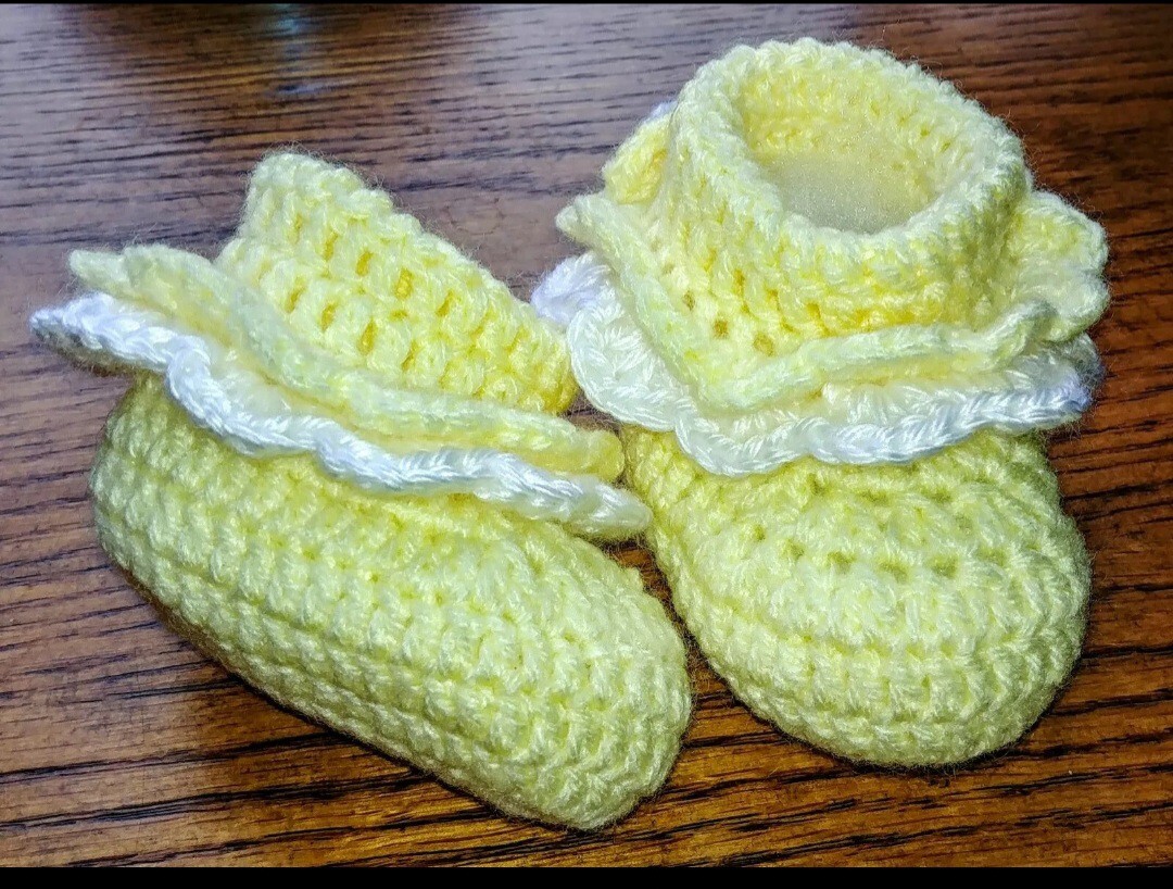 shoes 0 To 3 Months New Girls Leia Allen Booties Hand Made crocheted Baby