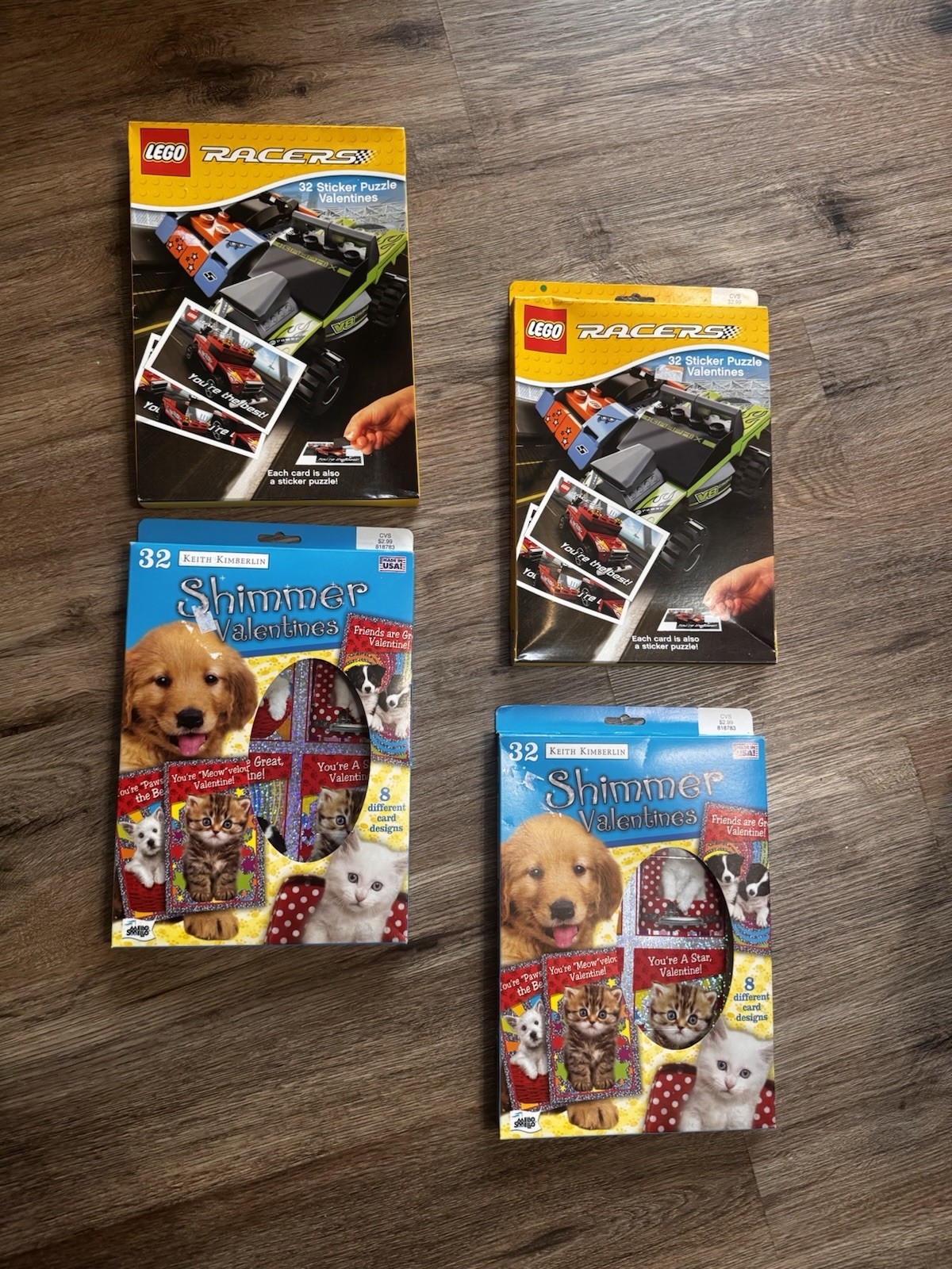 LEGO Racers Sticker Puzzle Valentines & Keith Kimberlin Shimmer Vintage Cards L…