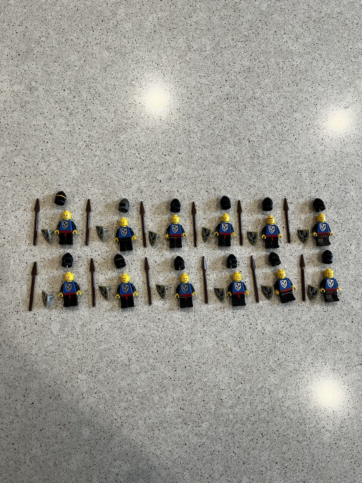 LEGO Castle Black Falcons Knights Minifigure Lot Shields Spears,vintage,read