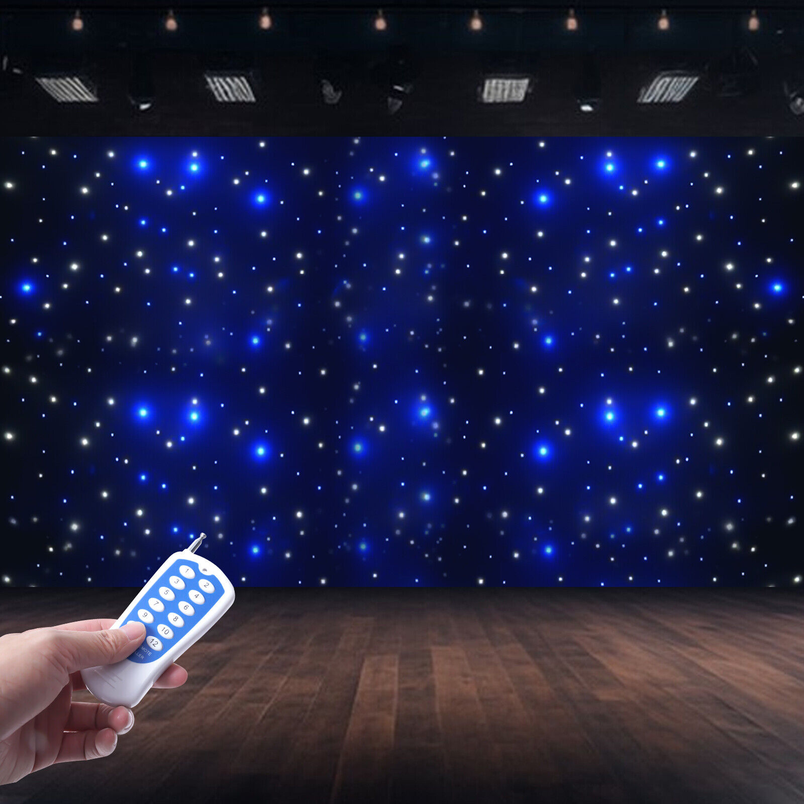 LED Star Stage Backdrop - 20x10FT LED Star Curtain Background Starry Sky DMX512