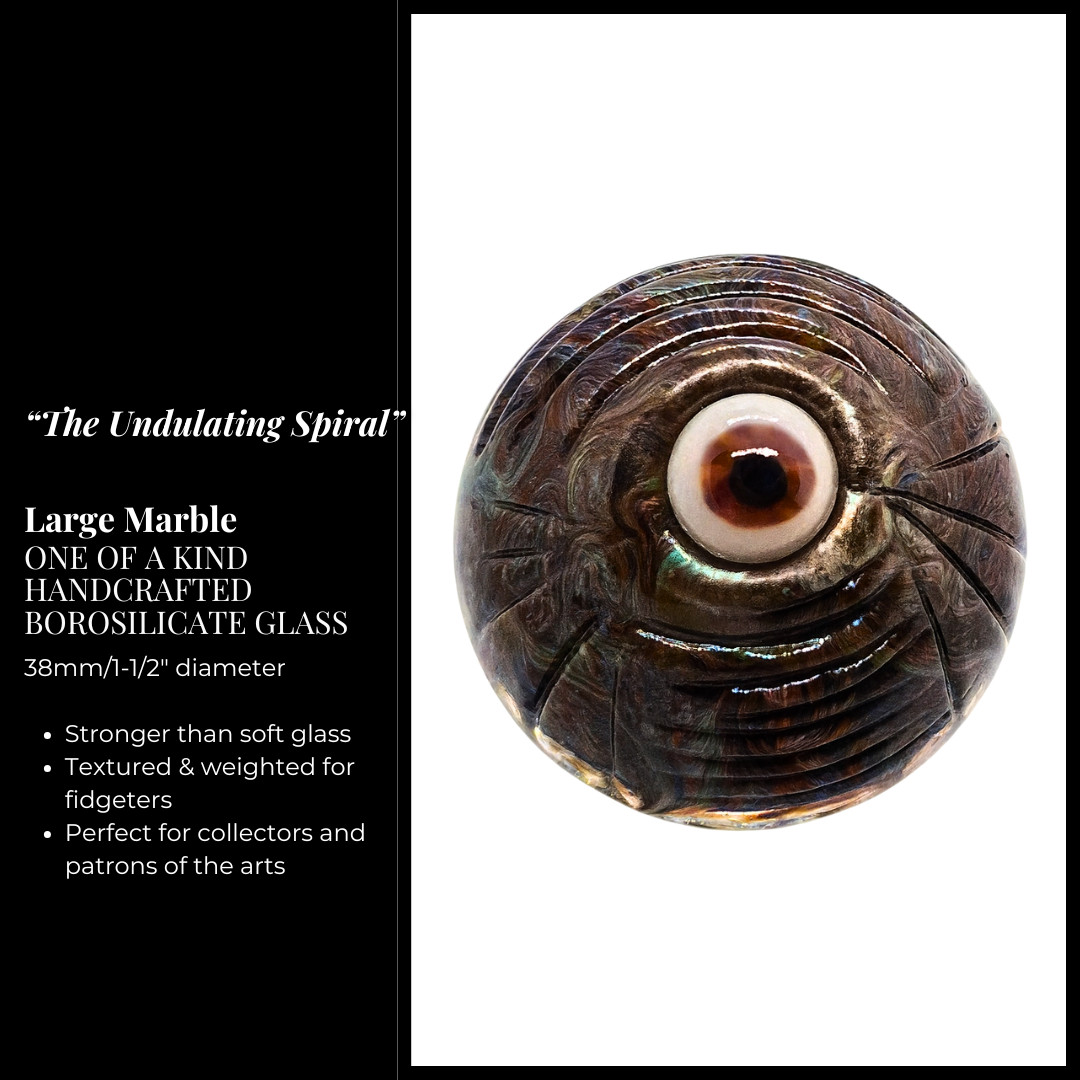 CW Glass Marble - 38mm handmade contemporary art lampwork decor sculpture