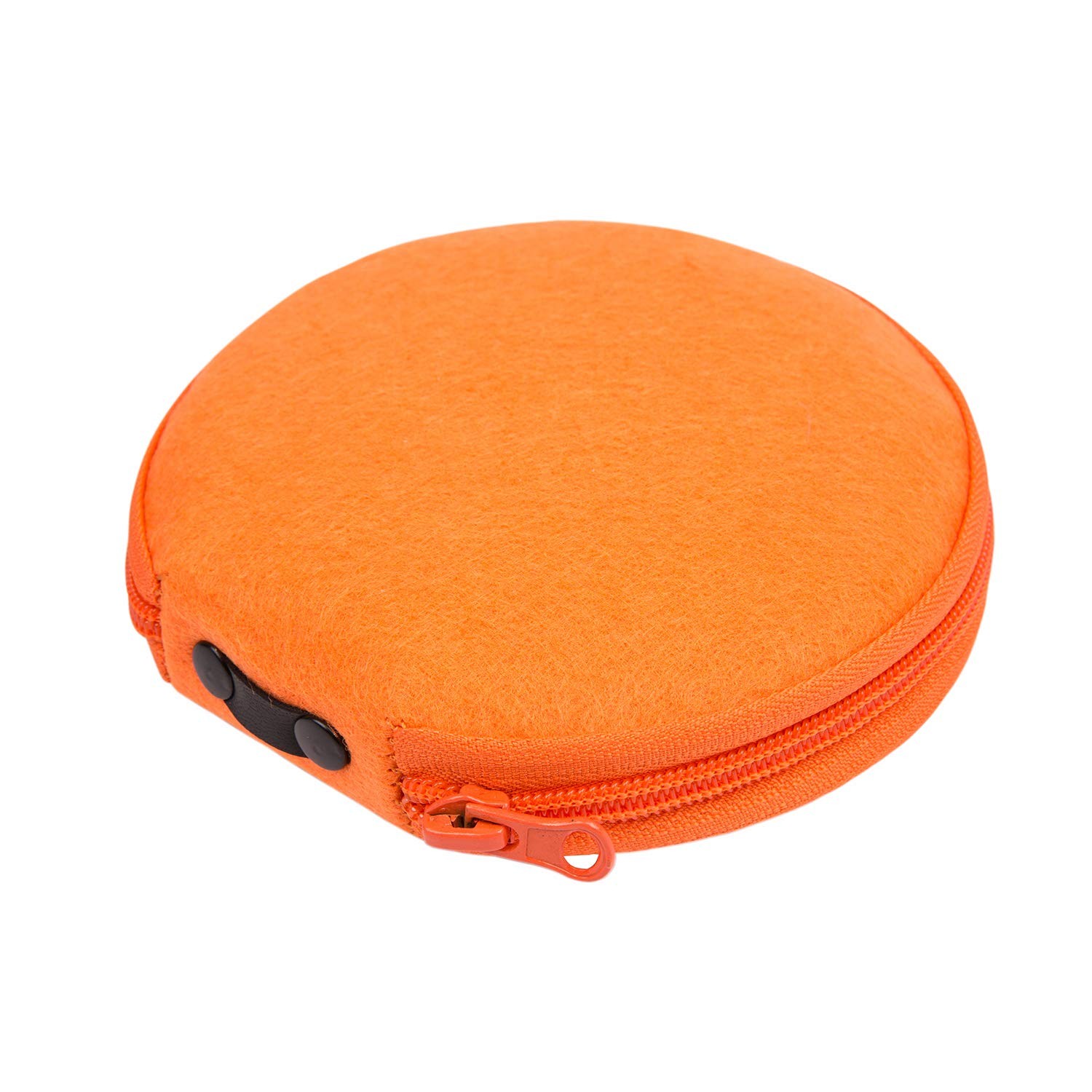 ELEZAY Small CD Case Round Felt 20 Capacity 5.9 x x 1.5 inches, A-Orange 