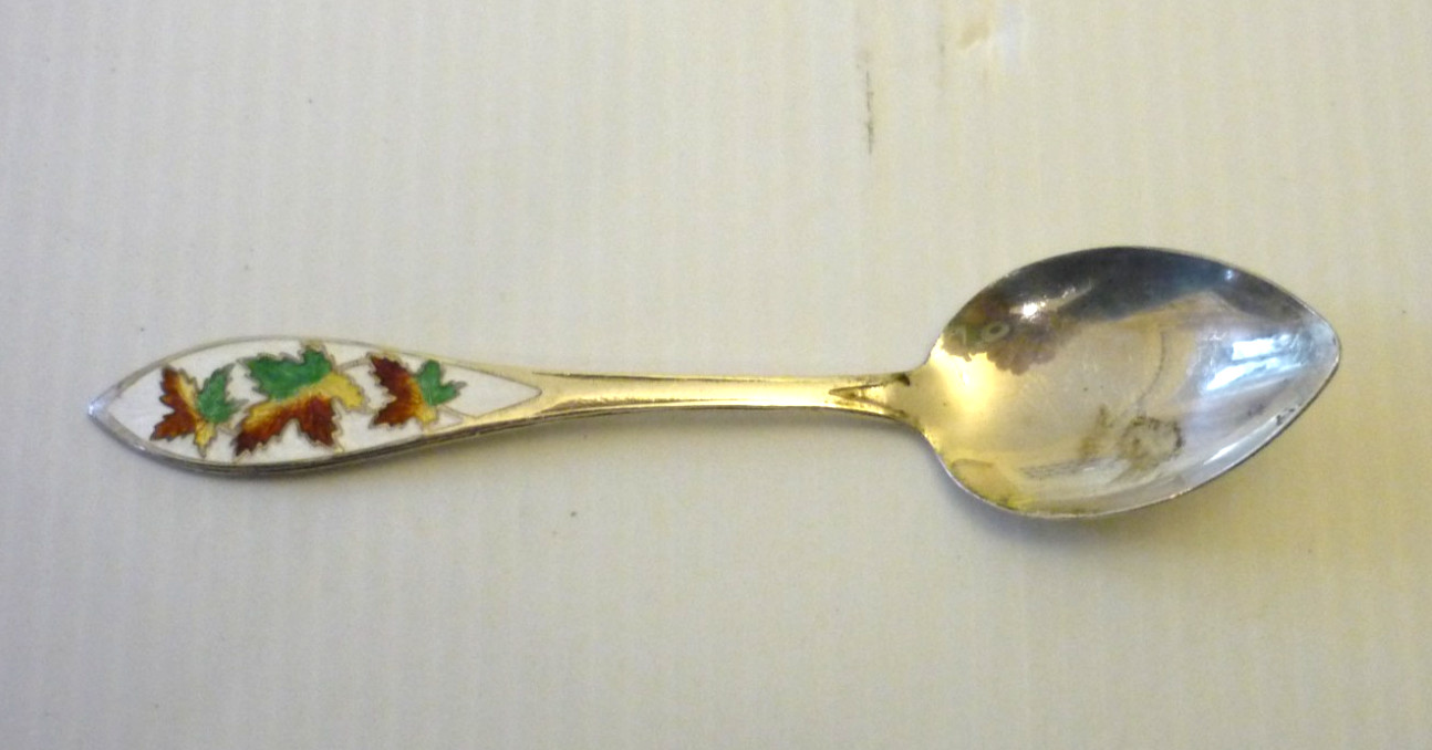 VINTAGE STERLING SILVER & ENAMELLED SOUVENIR SPOON