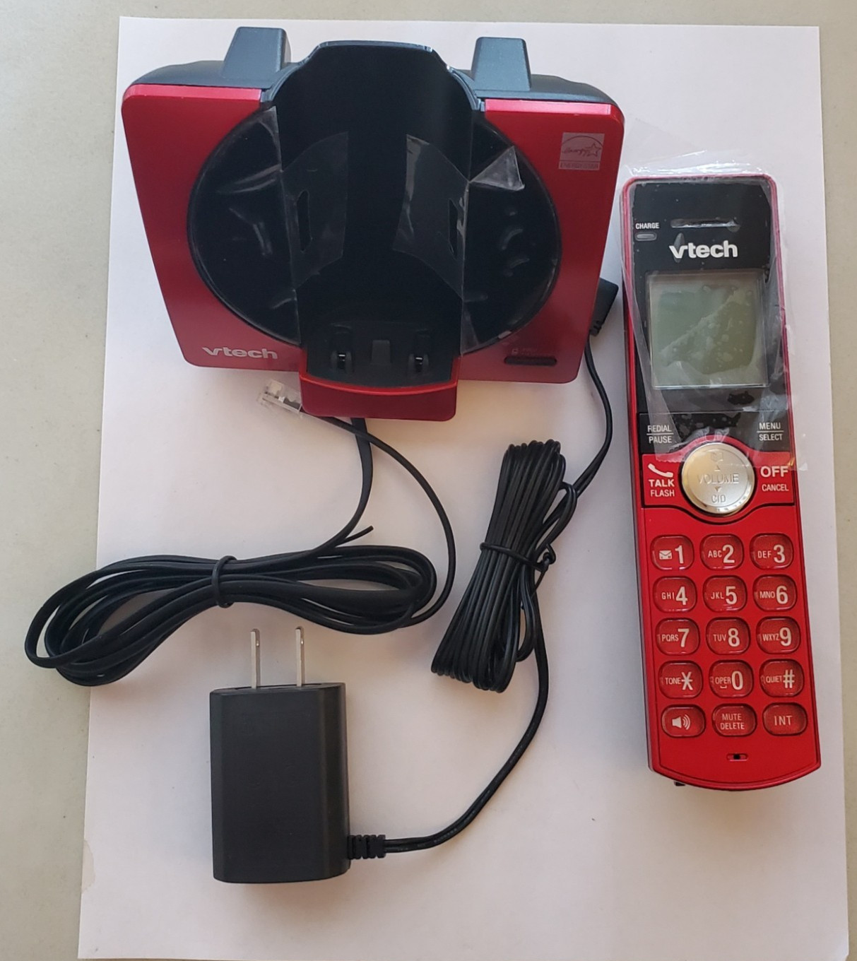 VTech, CS6919-16 DECT 6.0 Cordless Phone w/Caller ID & Handset Speakerphone, Red