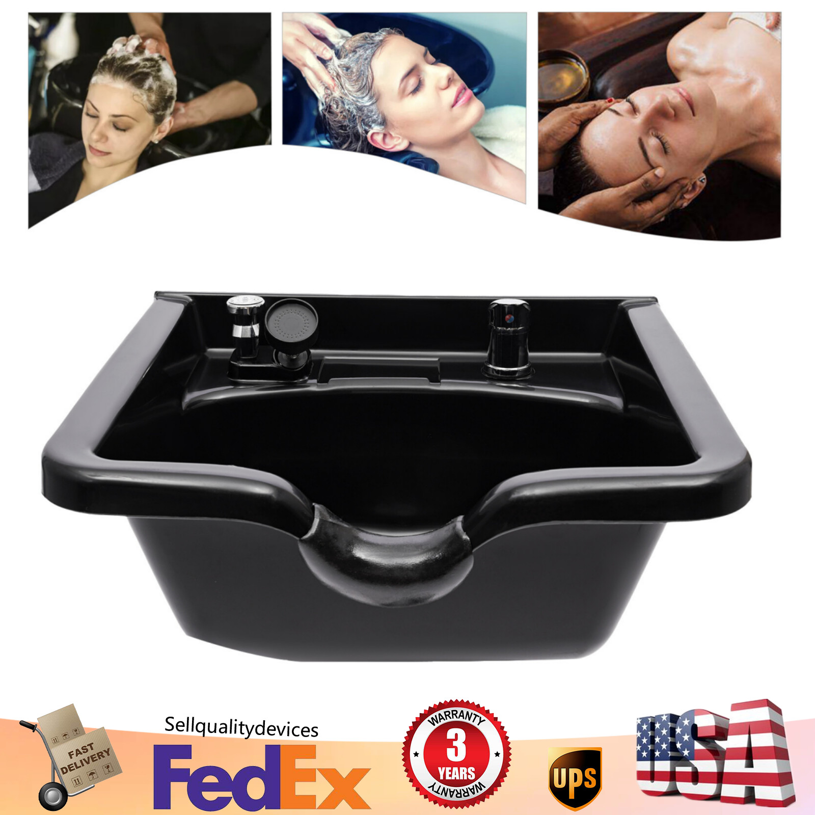 Beauty Salon Barber Shop Hair Equipment Shampoo Bowl Deep ABS Bowl Backwash Sink