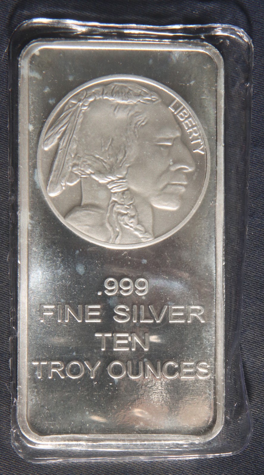 BUFFALO INDIAN  10 OZ .999 SILVER BAR   LOT 061021