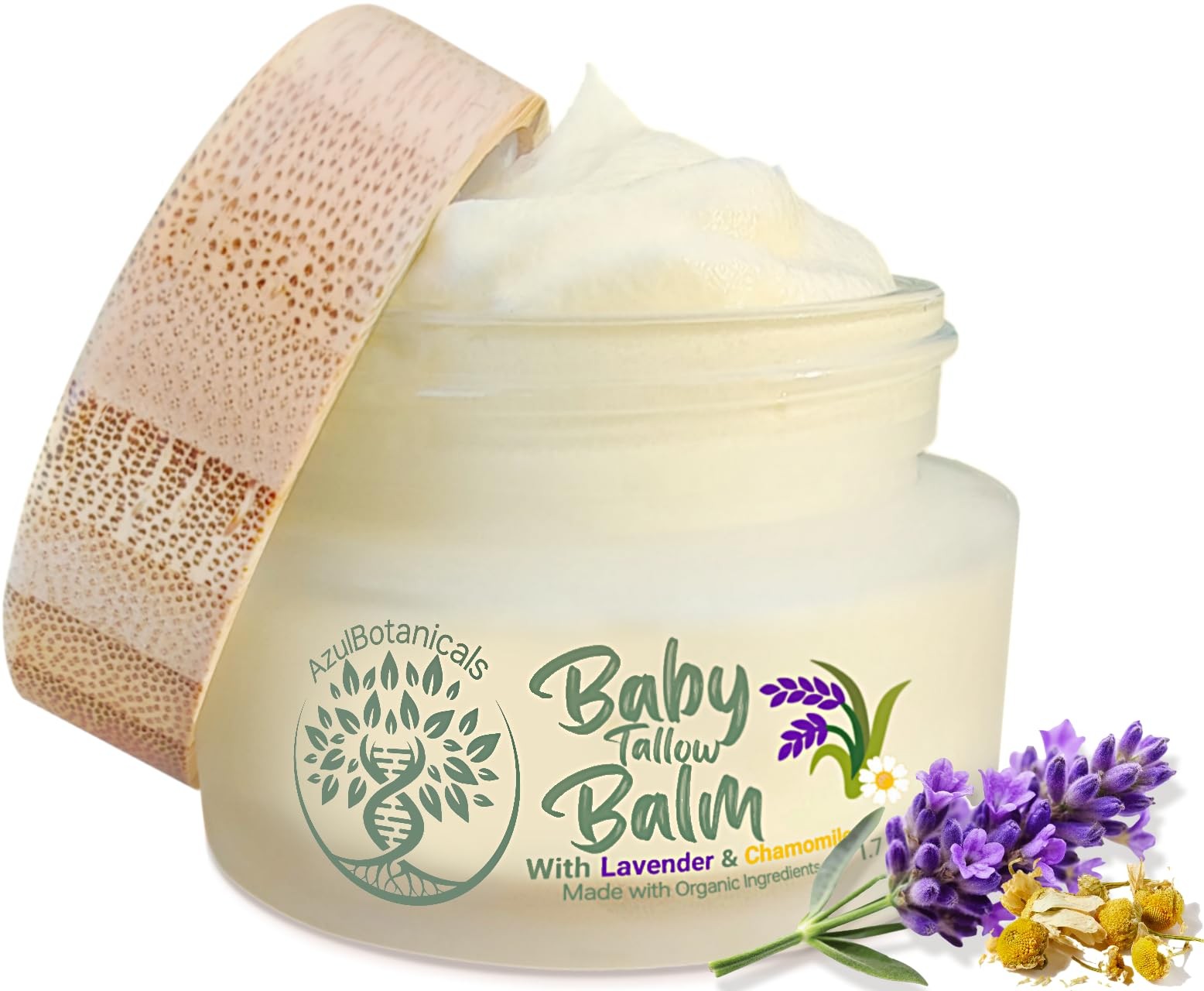 AzulBotanicals Baby Tallow Balm w/ Lavender, Chamomile, Sea Buckthorn, Calendula