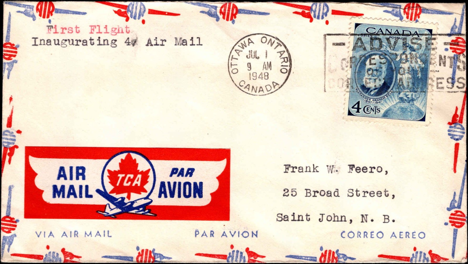 Canada Registered First Airmail Flight Cover Vancouver Victoria