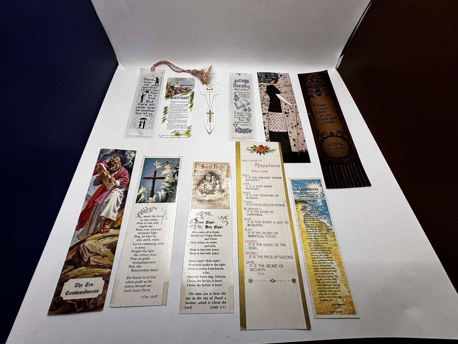 Vintage Christian Bookmark Lot | 11 Bookmarks | Psalms | Jesus | Bible | VGC