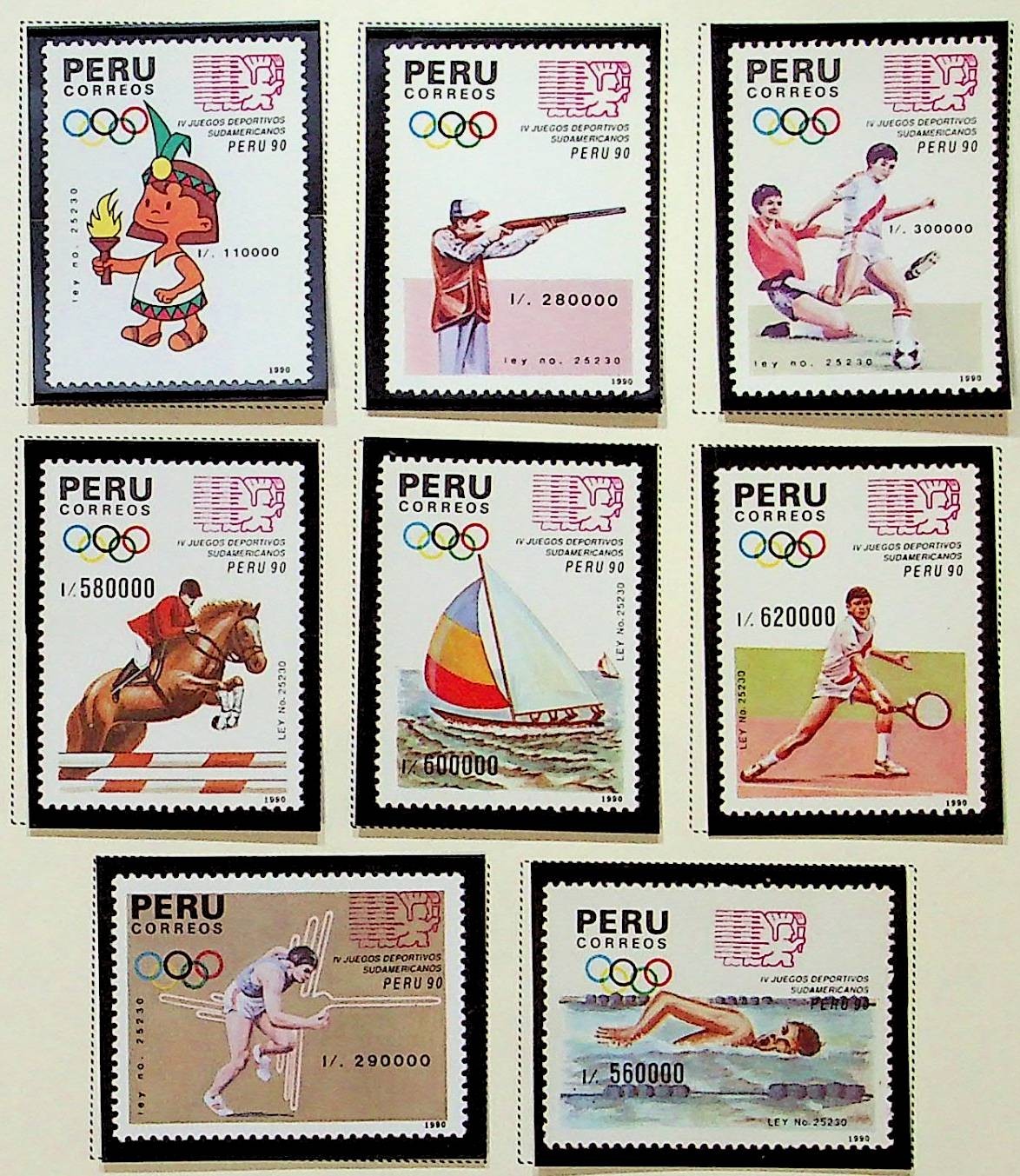 PERU Sc 993-1000 NH ISSUE OF 1990 - SPORT - (RM26)