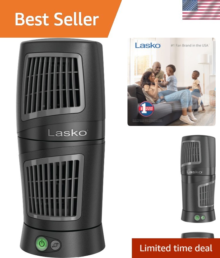 12" Twist-Top 3-Speed Portable Tower Table Fan Widespread Oscillation for Bed...