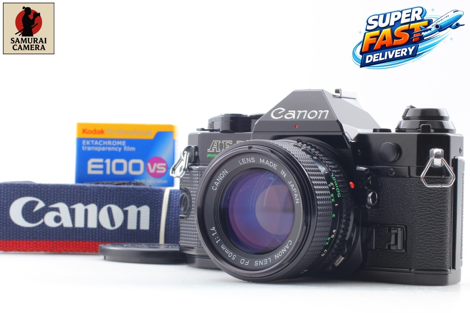 New Seal[A MINT] Canon AE-1 Program Black 35mm Film SLR NFD 50mm f1.4 Lens JAPAN