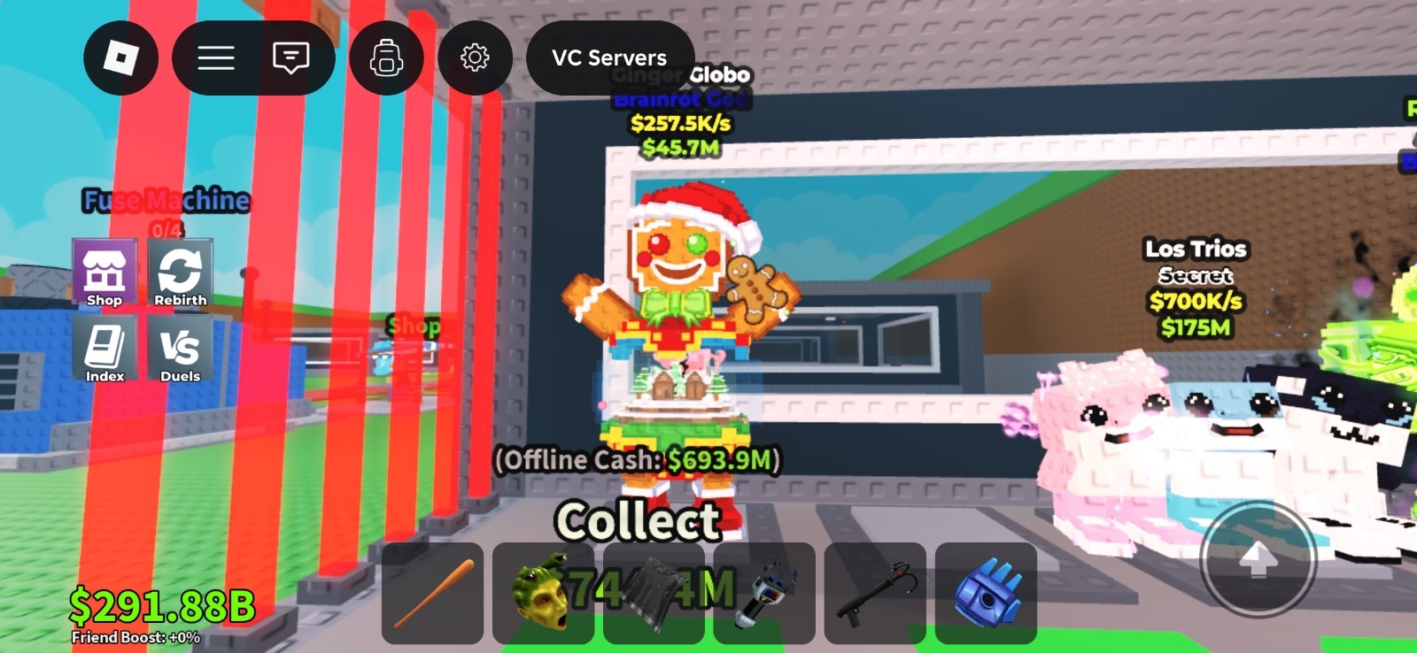 Roblox Ginger Globo, Brainrot God & Los Trios Secret Game Assets