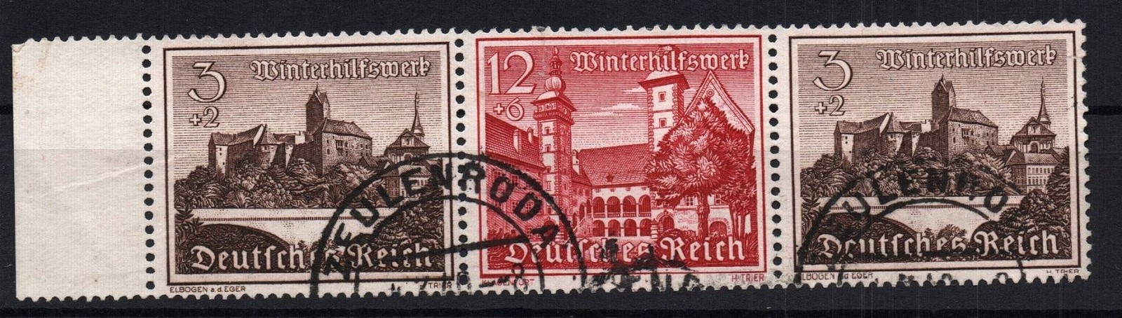 German Reich composite print Michel No. W 145 LR, postmarked