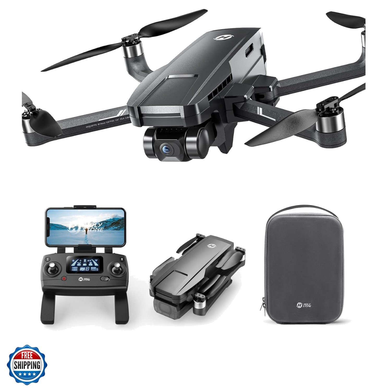 HS720G GPS Drones with Camera for Adults 4K FAA, 2-Axis Gimbal, Built-in Remo...
