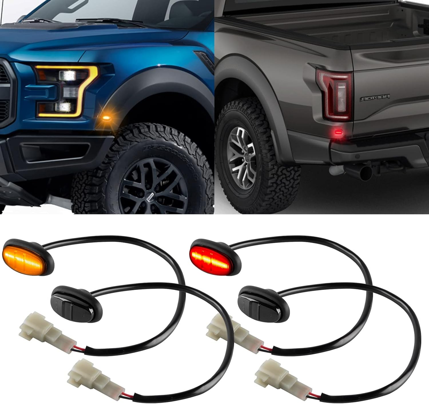 LED Fender Side Marker Lights Assembly Ford F150 Raptor Trucks