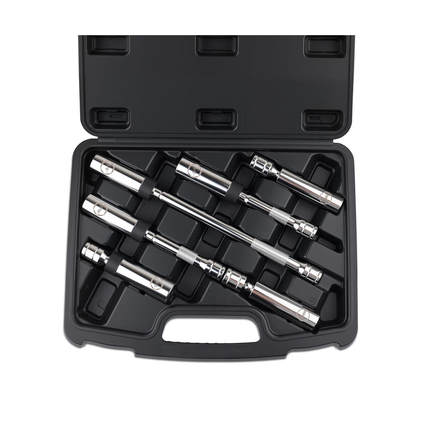 6pcs 3/8" Drive Magnetic Swivel Spark Plug Socket Set, Include 9/16”, 5/8&