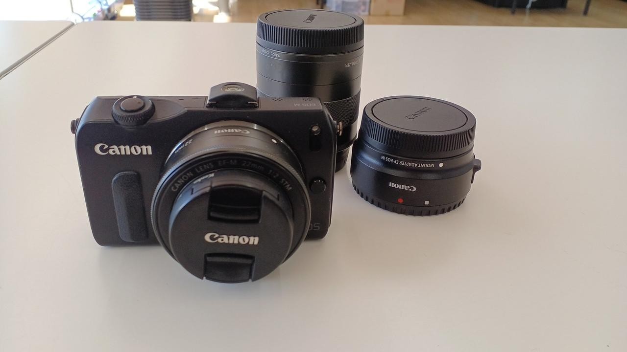 Canon EOS M Mirrorless Camera Kit with 2 Lenses, 18MP Used From Japan