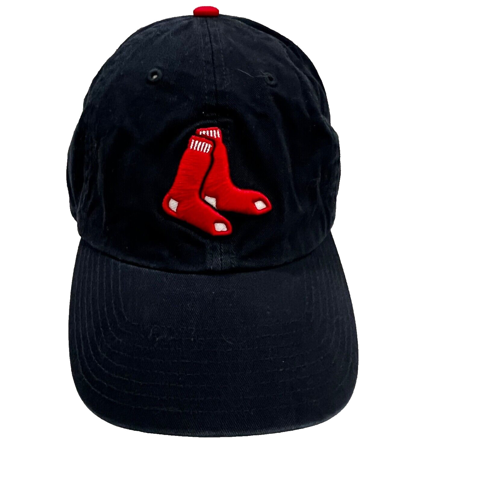 Boston Red Sox-Sox Logo On Front Red on Navy Hat Cap Strap Buckle EUC