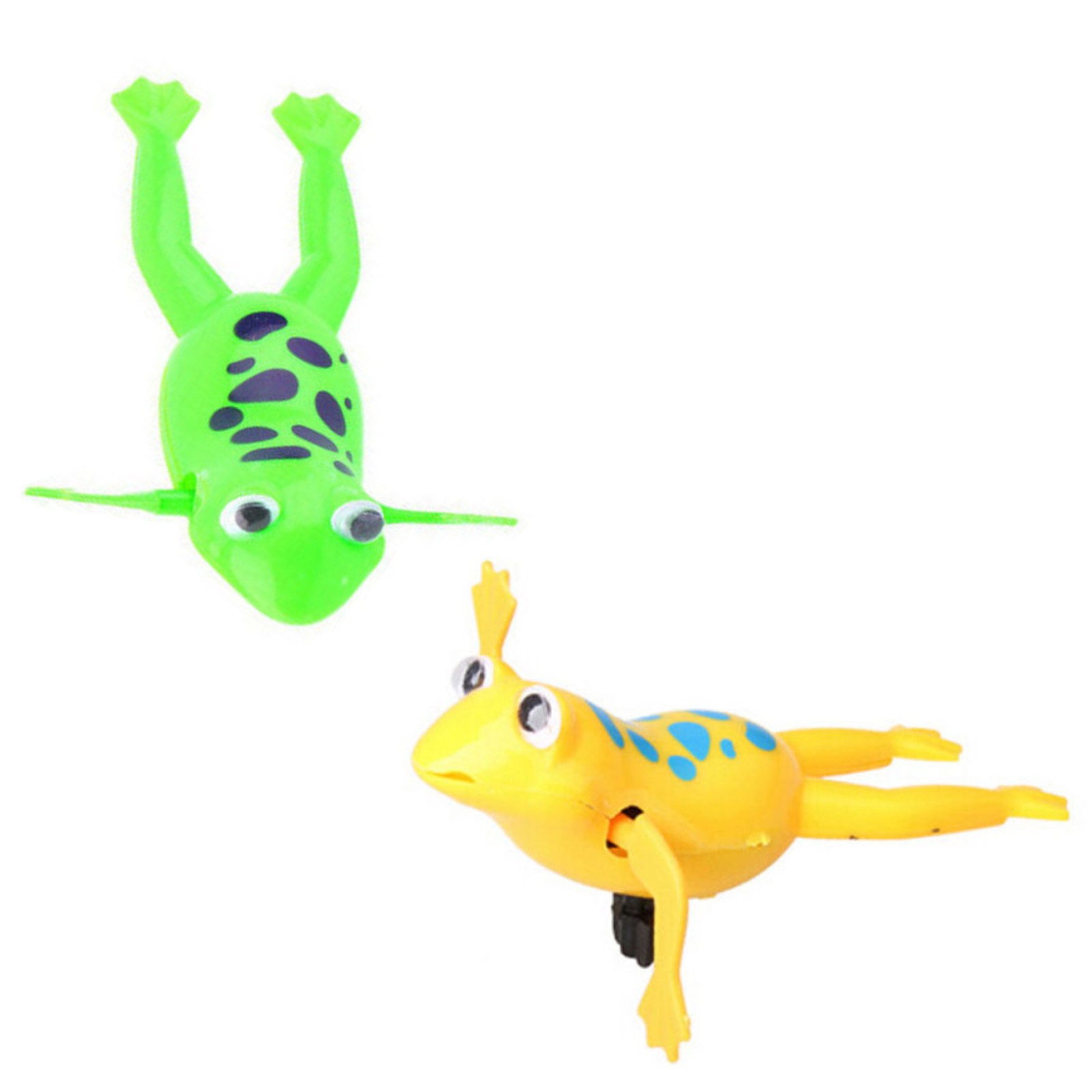 2Pcs Cute Bathroom Tub Bathing Toy Clockwork Wind UP Plastic Bath Frog Baby kids