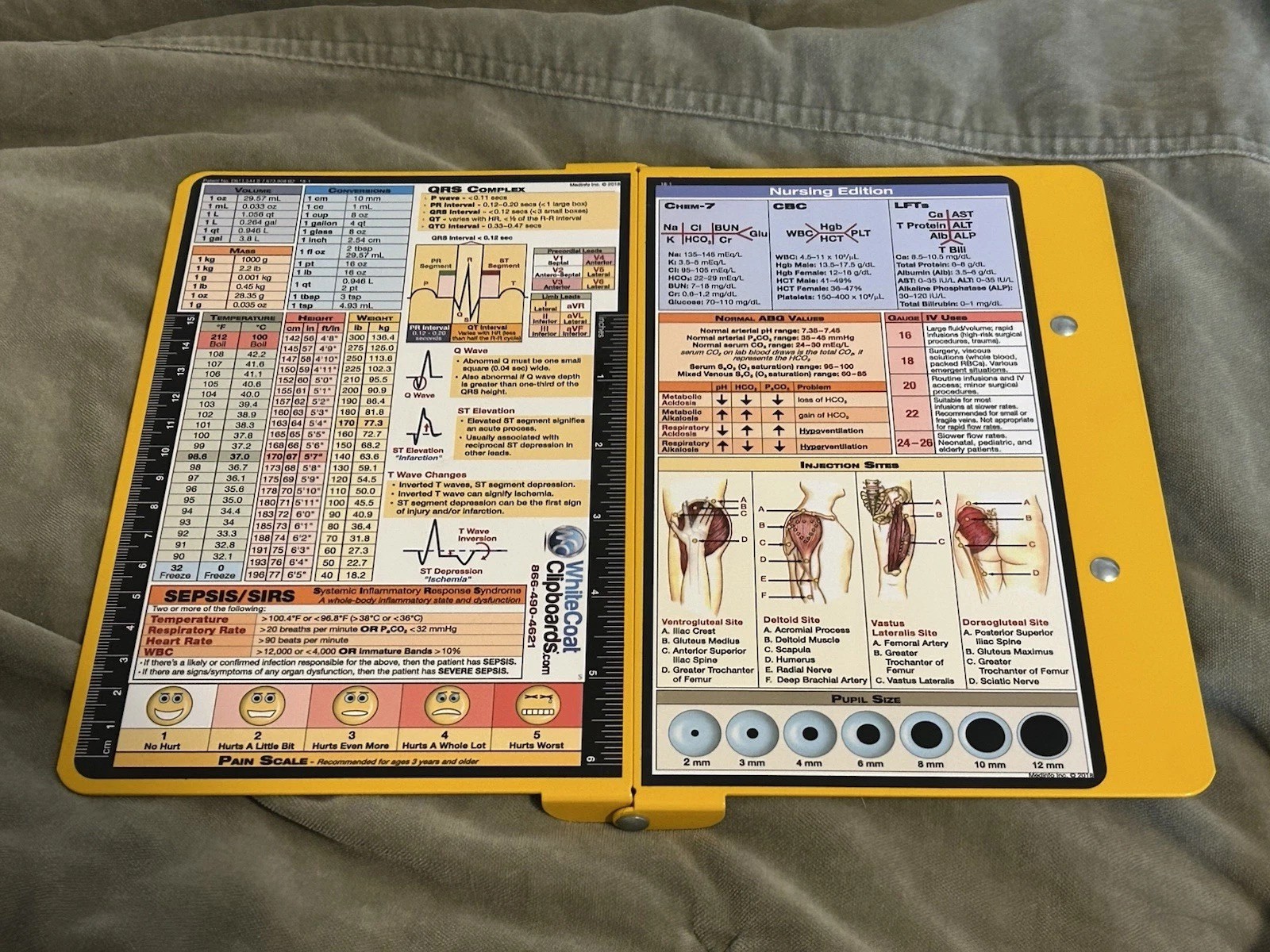 NEW Medinfo WhiteCoat Clipboards Nursing Edition Standard Foldable Clipboard