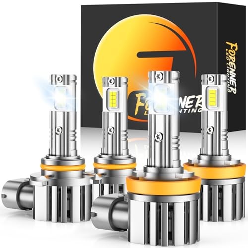 FAHREN 2026 Upgrade H11 9005 Light Fog Bulbs Combo, 900% Super H11+9005