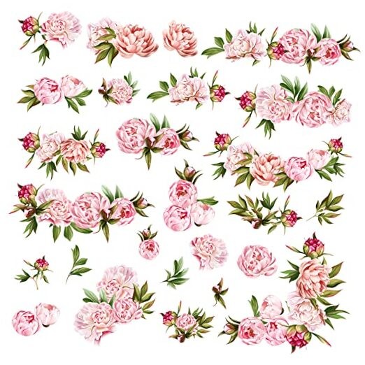 Watercolor Bouquet Wall Decal Flowers Floral Peonies Wall Stickers Peel Peony
