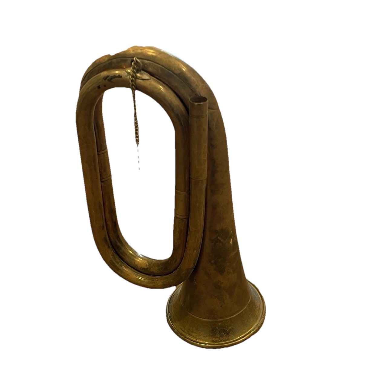 Vintage Brass Coach Hunting Horn Bugle Patina 12in Decorative VTG