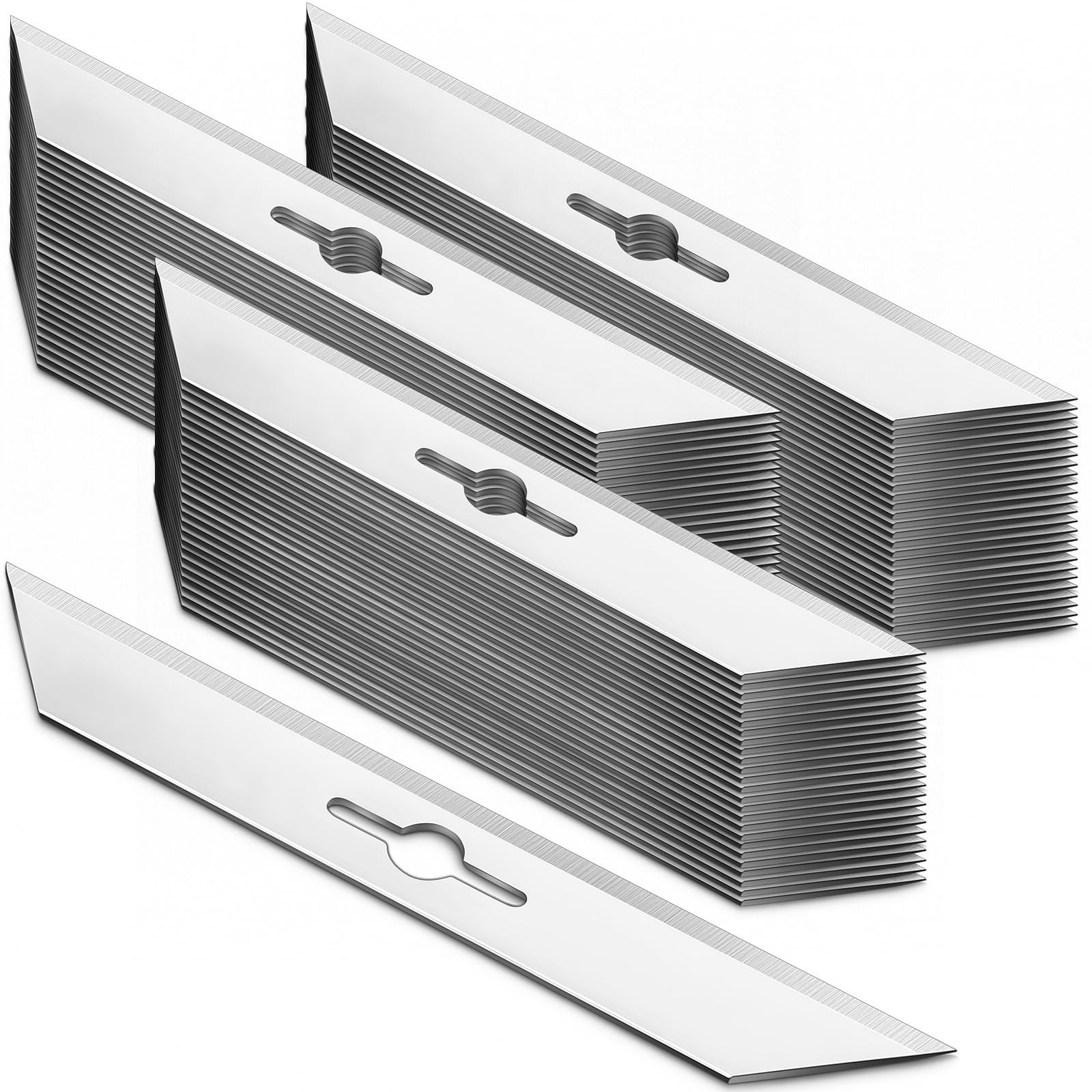 Leriton 100 Pcs Straight Cutter Replacement Blades Foam Board silver 