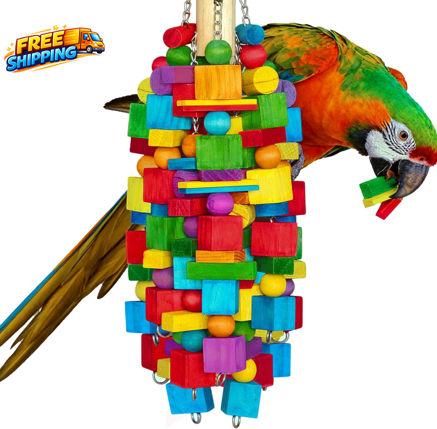 Extra Large Bird Toys for Macaws Cockatoos  21.6 Heavy Duty Natural Parrot Toys 