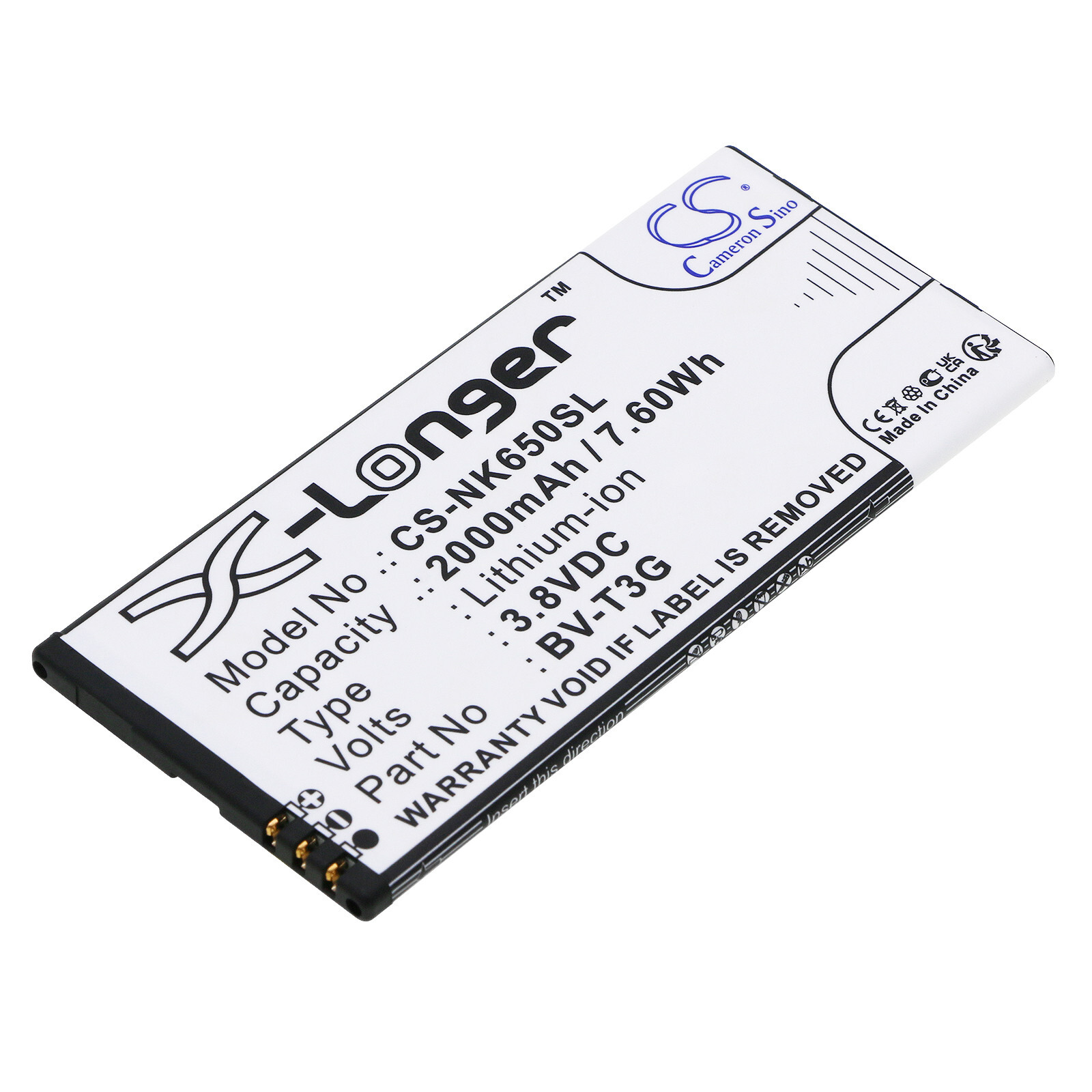 BATTERIE 2000mAh Type BV-T3G For Microsoft/Nokia Lumia 650, RM-1154