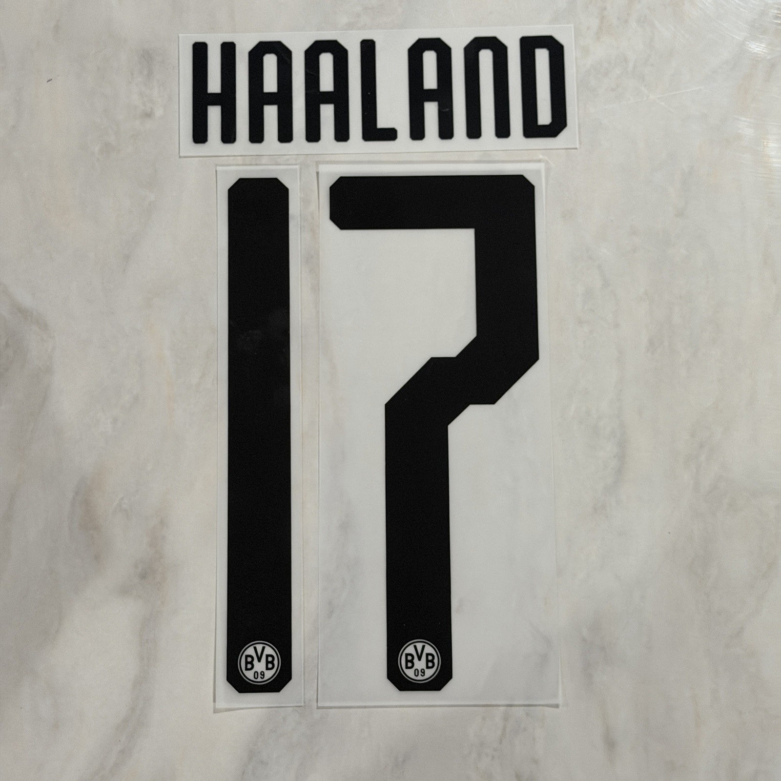 OFFICIAL HAALAND Borussia Dortmund Home Nameset Name Number Print Flock Dorsal